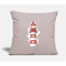 Lighthouse Watercolor Motif Light Taupe Pillow